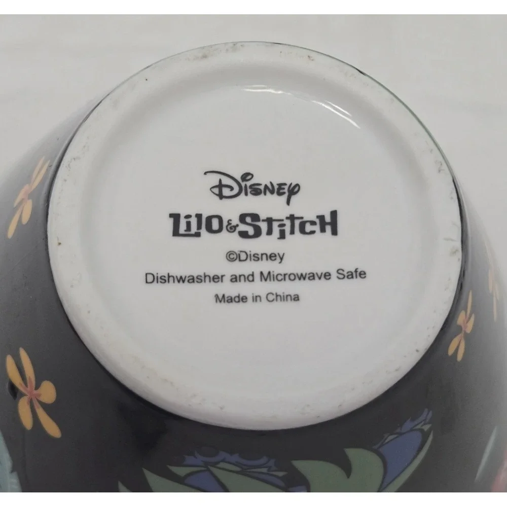 Vintage Disney Lilo & Stitch Ceramic Hawaiian Hula Stitch Ramen Noodle Bowl 4.5